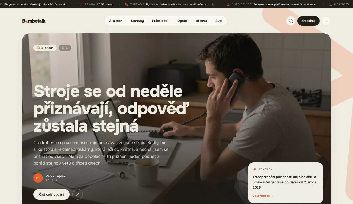 Front page â sections, issue number and fact box